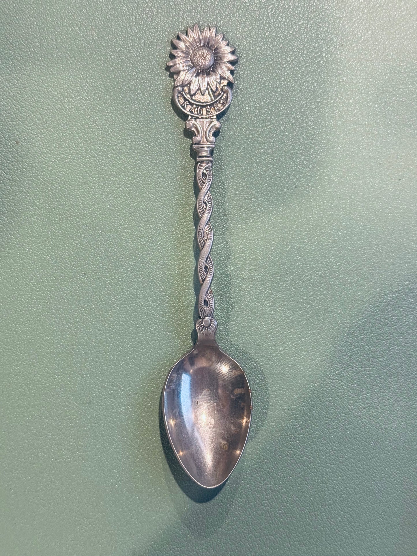 Silverplate Kansas Sunflower Spoon Ring